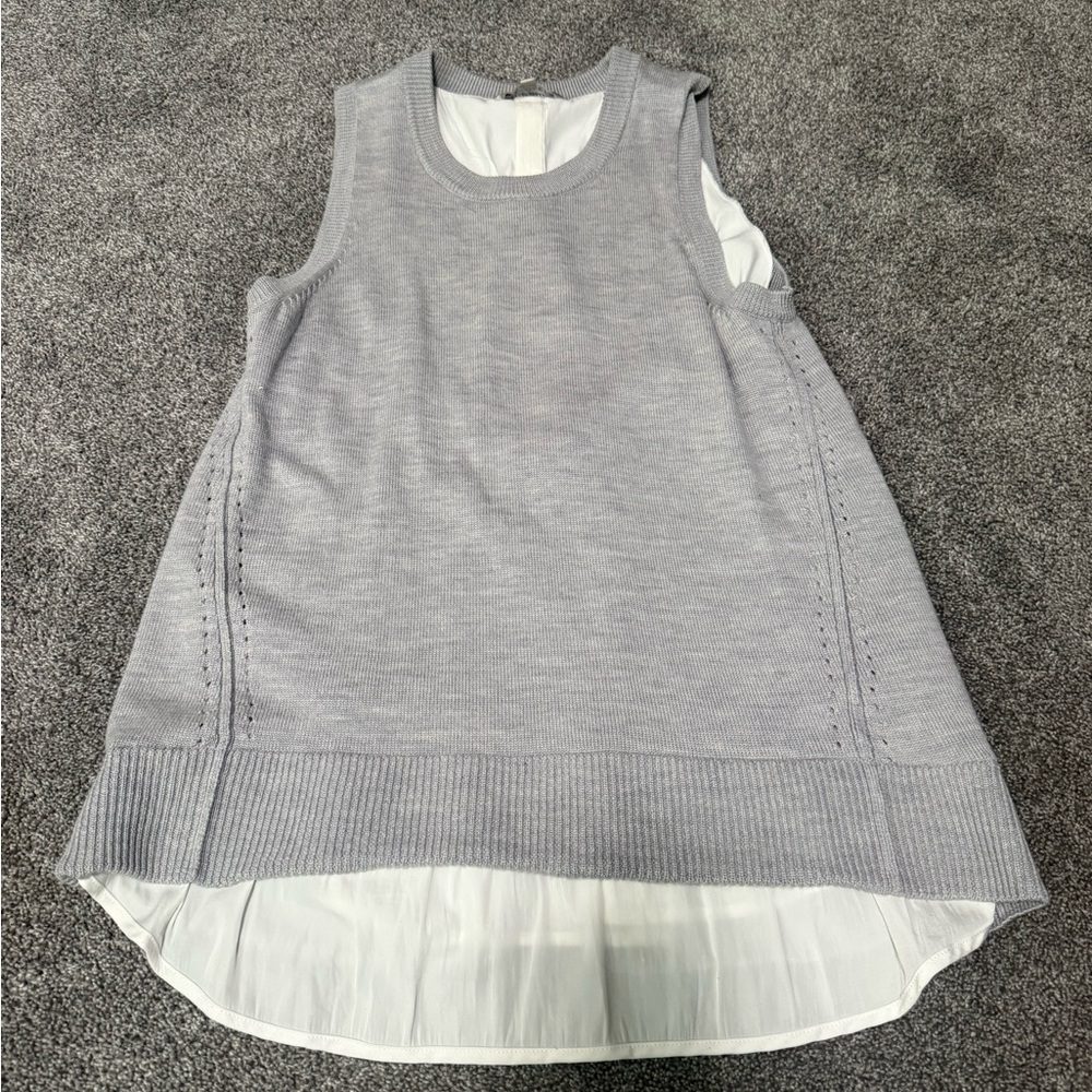 Athena Itinerary Gray Sleeveless Sweater Tank Sz L - Picture 2 of 5